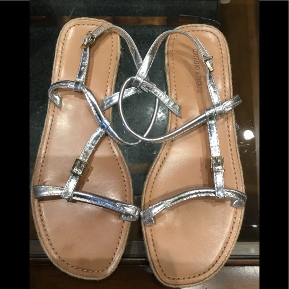 🦋 GIORGIO ARMANI  SANDALS MADE IN ITALY  SIZE 7.5 - Picture 6 of 8